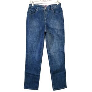 Gloria Vanderbilt Womens Amanda Jeans Size 8 Blue High Rise Straight Leg Stretch
